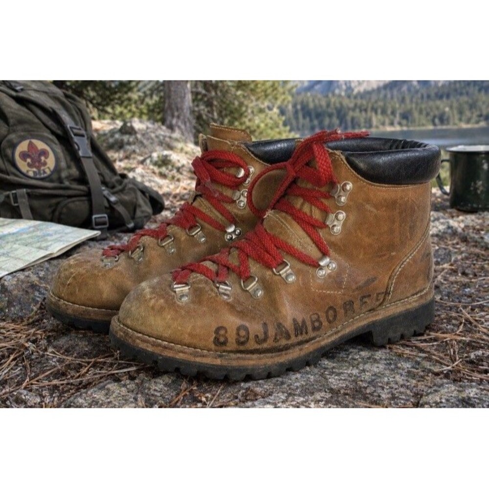 Vintage Rocky 1050 Hiking Boots 10M BSA 1989 Jamboree Philmont Boy Scouts USA